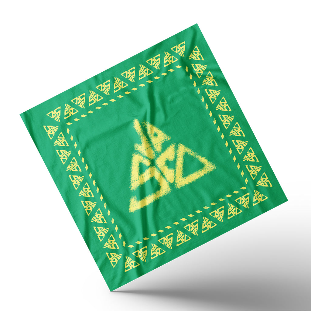 Bandana "Vasco Triangolo" Verde Scritte Gialle