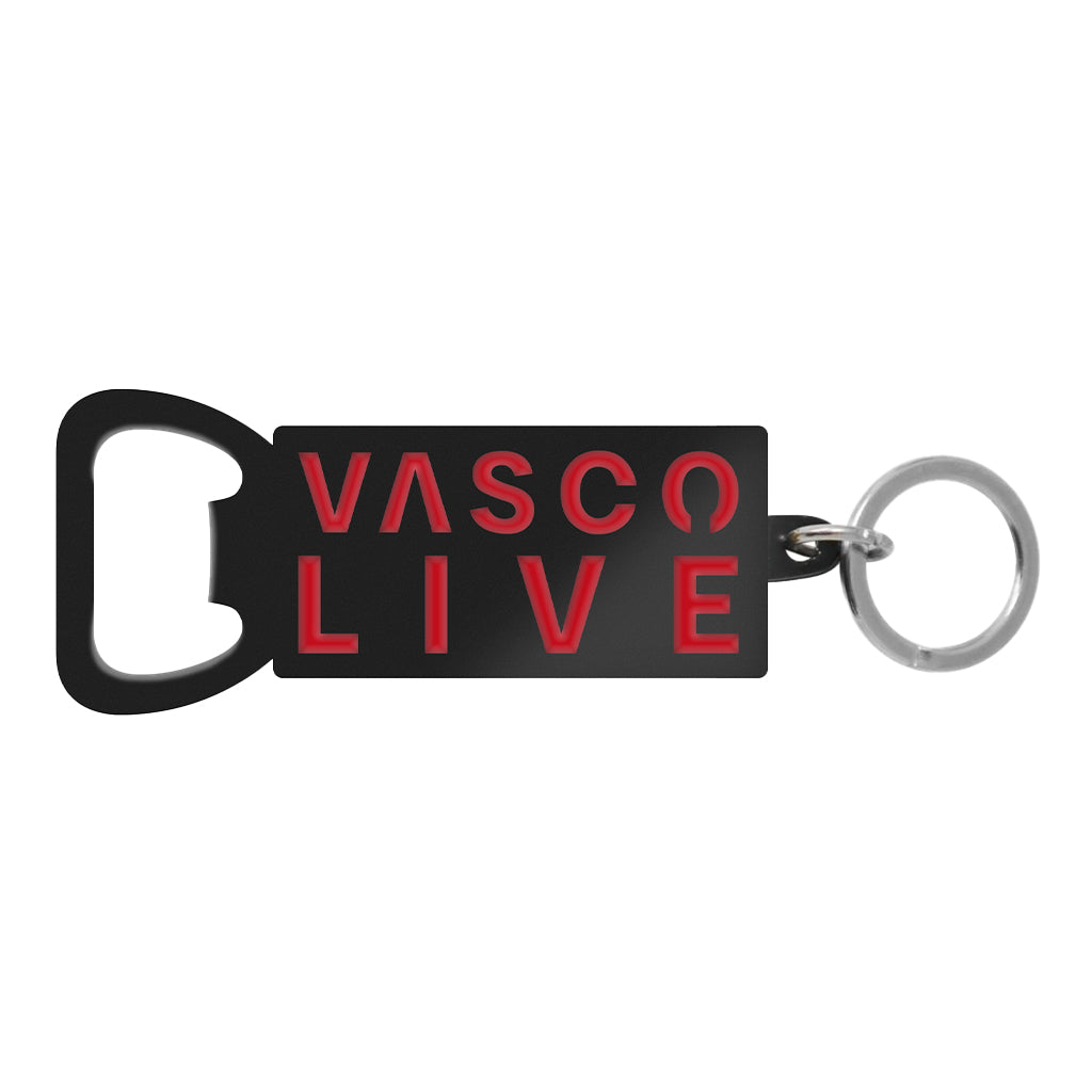 Portachiavi Apribottiglie "Vasco Live 2024" Scritta Rossa