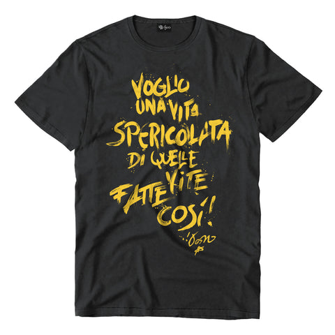 T-shirt "Vita Spericolata" Dark Grey Yellow Edition