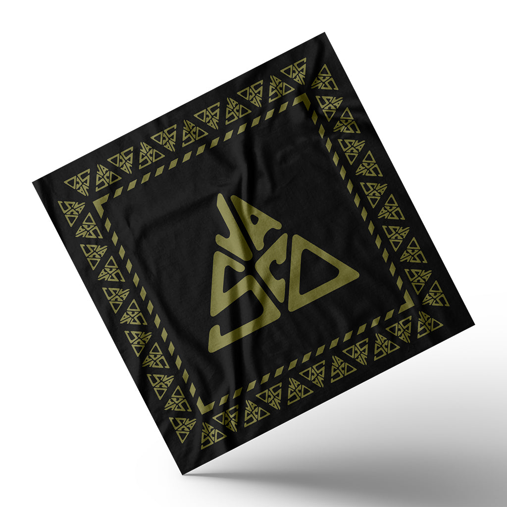 Bandana "Vasco Triangolo" Nera scritta Verde Militare