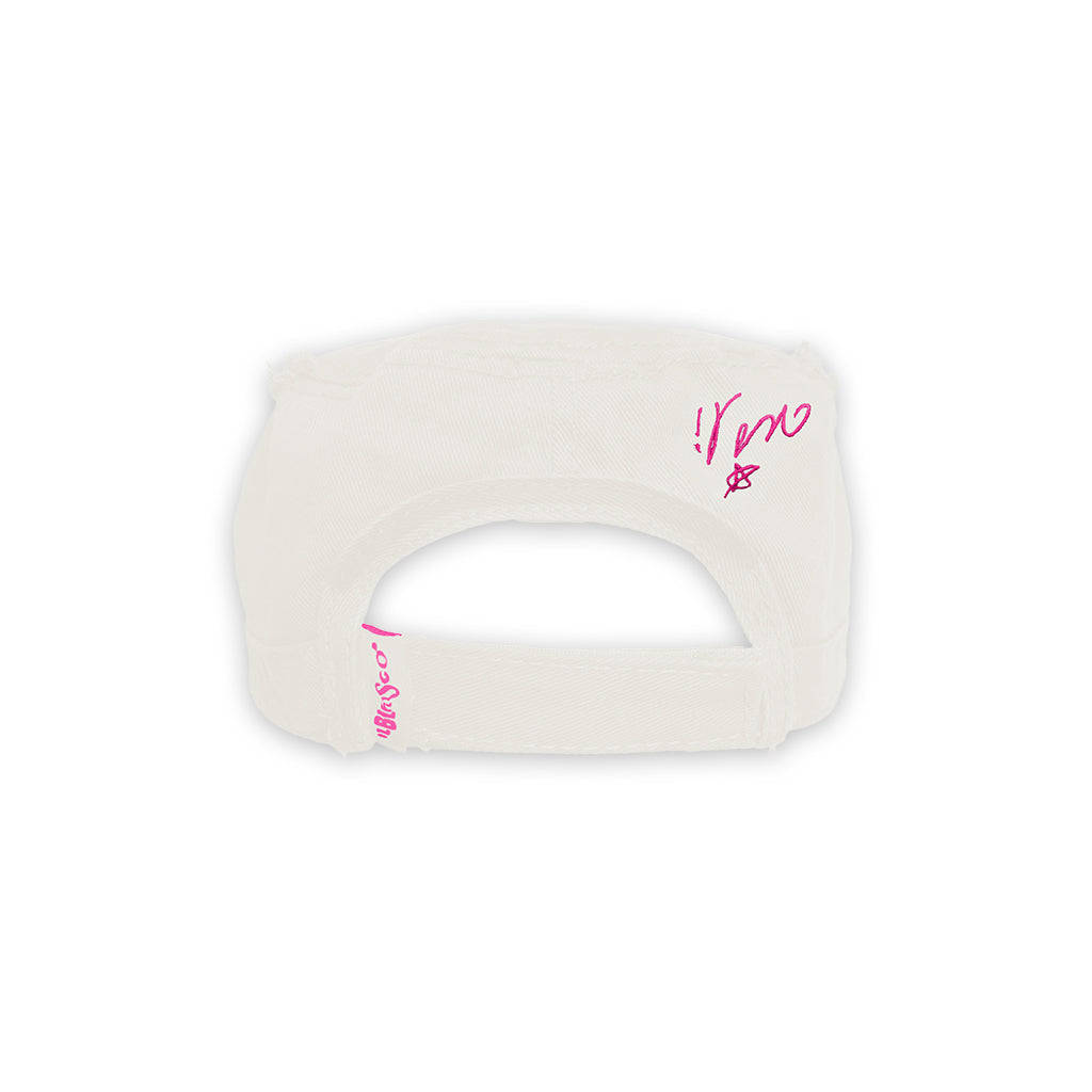Cappello Bianco "Vasco Triangolo" Fucsia