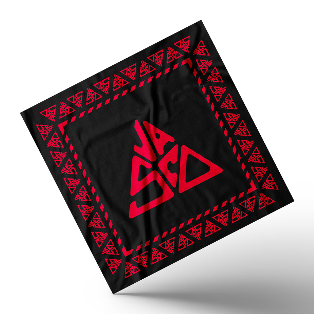 Bandana "Vasco Triangolo" Nera Scritta Rossa